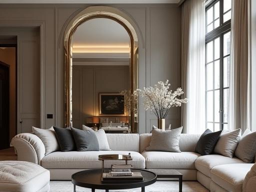 Cermin bevel custom untuk ruang tamu